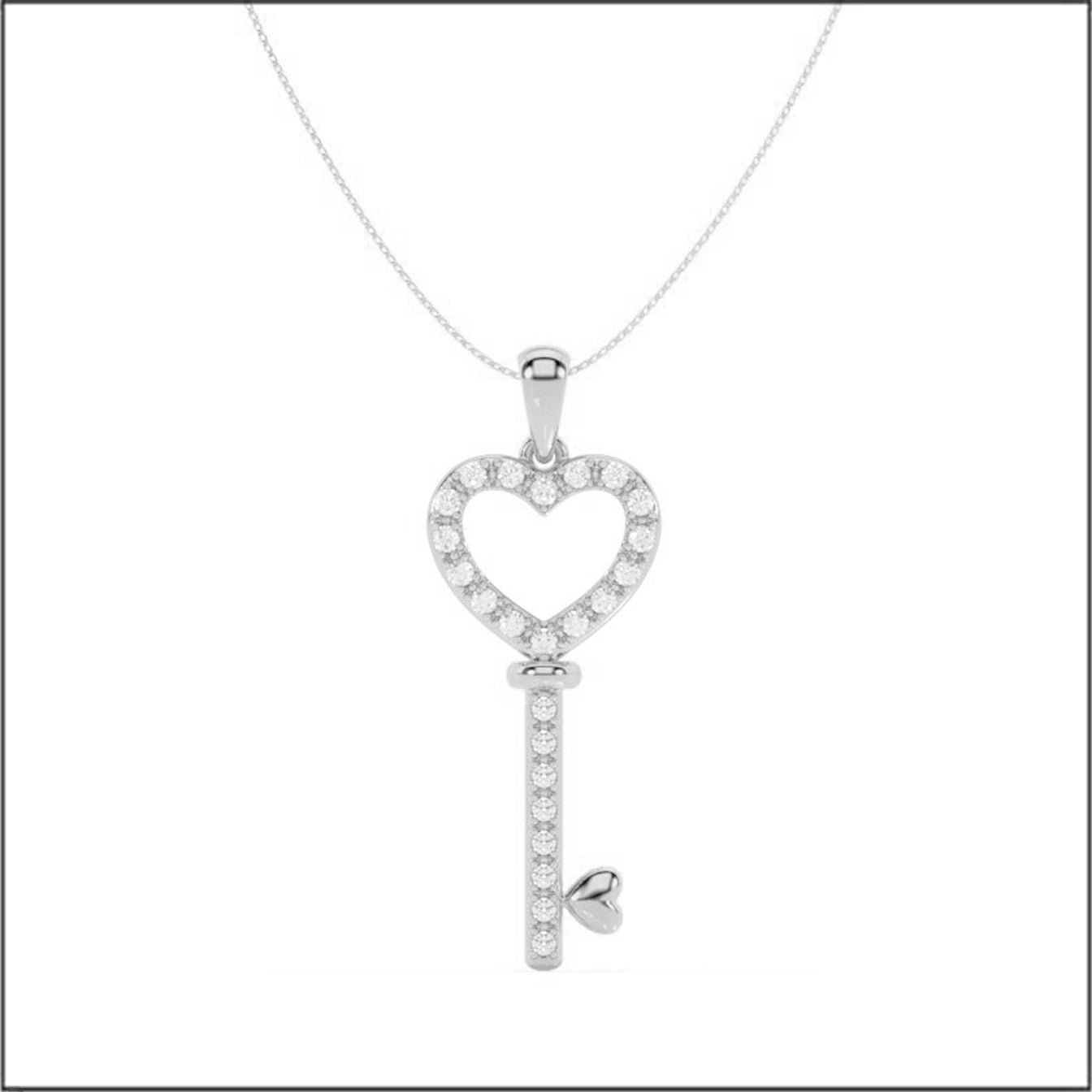 14K White Gold 1/4 ct. tw. Sustainable Diamond Pendant Necklace