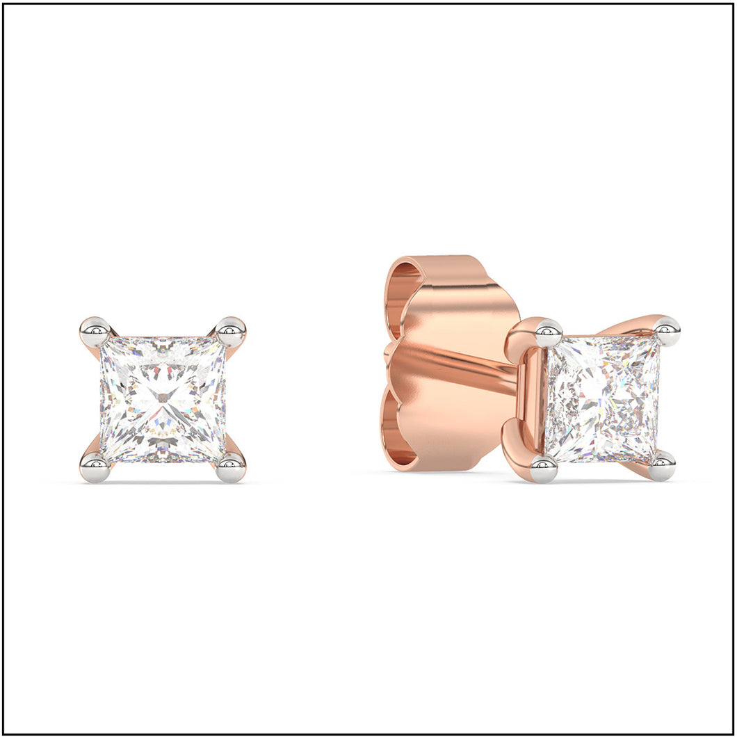 14K Rose & White Gold 0.50 ct. tw. Sustainable Diamond Stud Earrings
