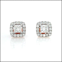 Load image into Gallery viewer, 14K White &amp; Rose Gold 1.41 ct. tw. Sustainable Diamond Stud Earrings
