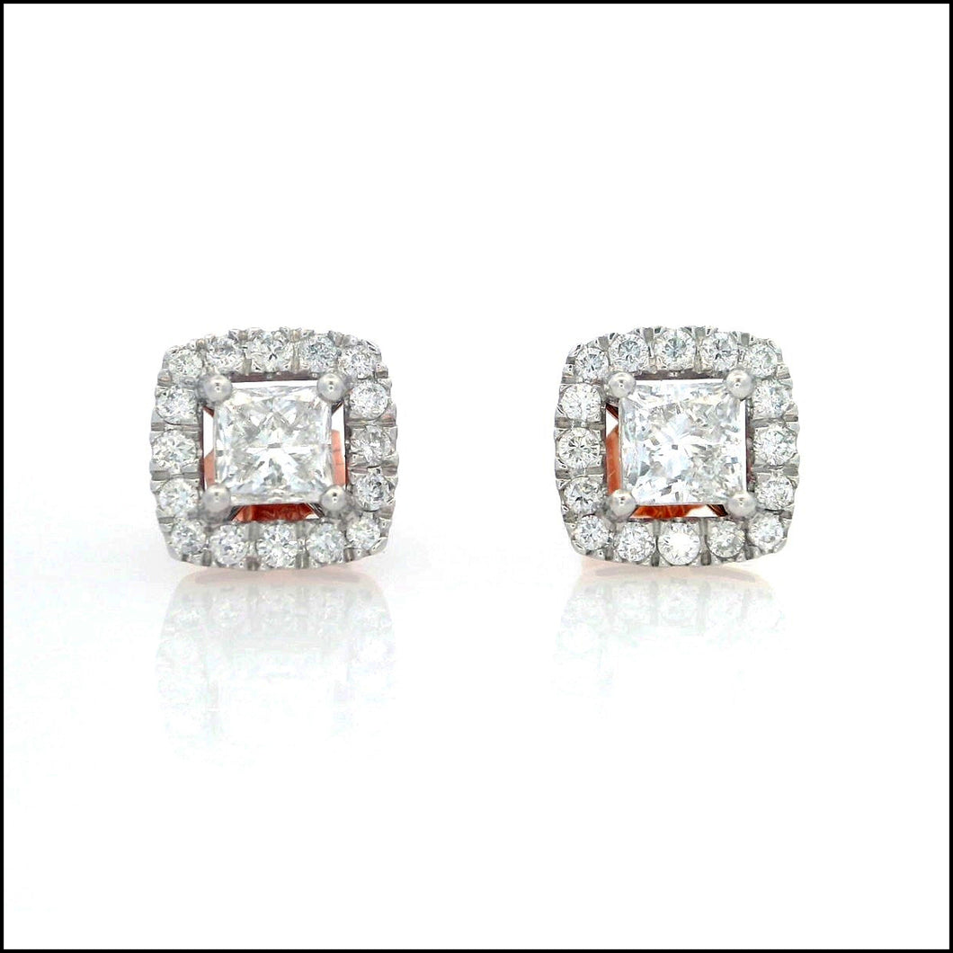 14K White & Rose Gold 1.41 ct. tw. Sustainable Diamond Stud Earrings