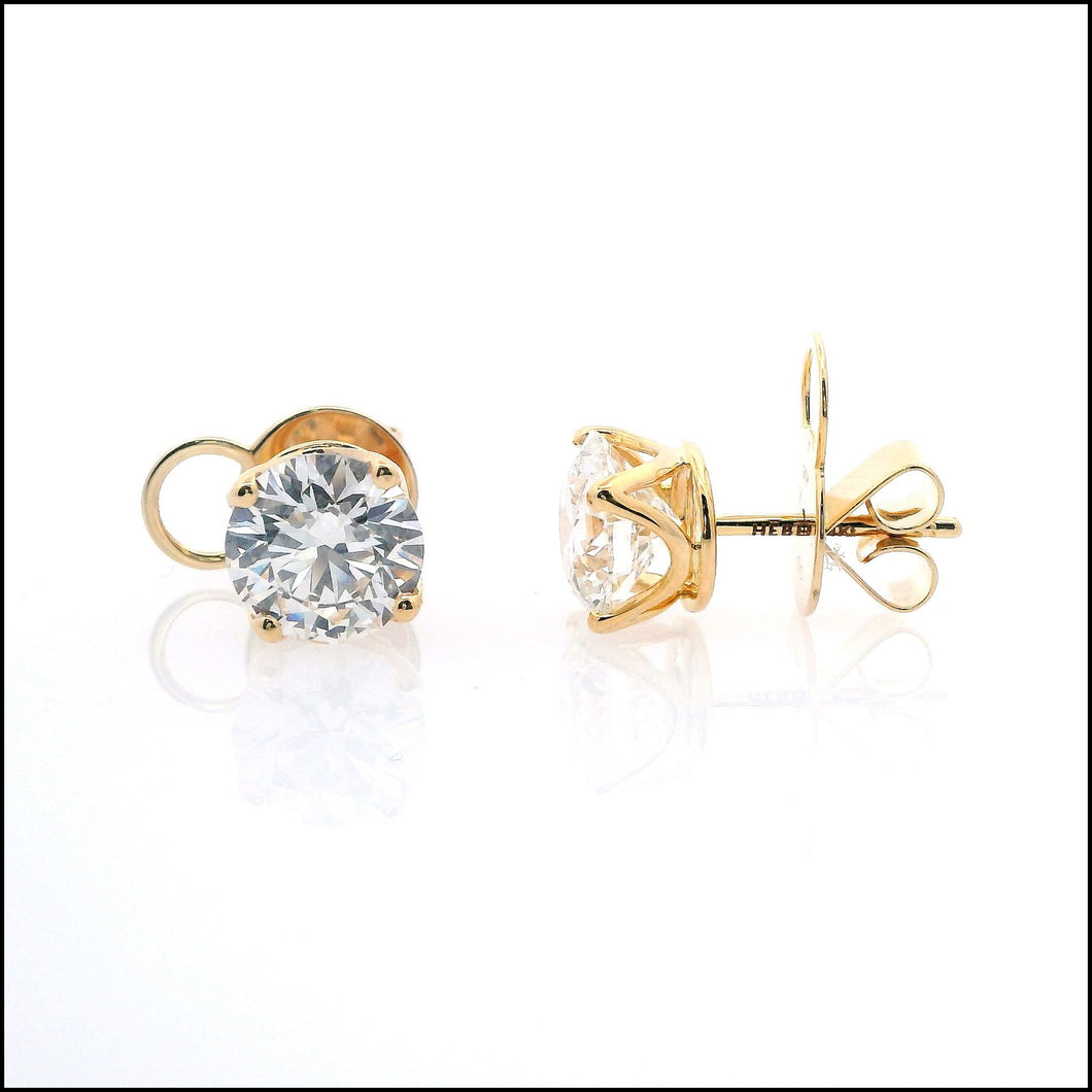 14K Yellow Gold 4.01 ct. tw. Sustainable Diamond Stud Earrings.