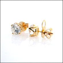 Load image into Gallery viewer, 14K Yellow Gold 4.01 ct. tw. Sustainable Diamond Stud Earrings.
