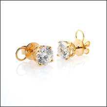 Load image into Gallery viewer, 14K Yellow Gold 4.01 ct. tw. Sustainable Diamond Stud Earrings.
