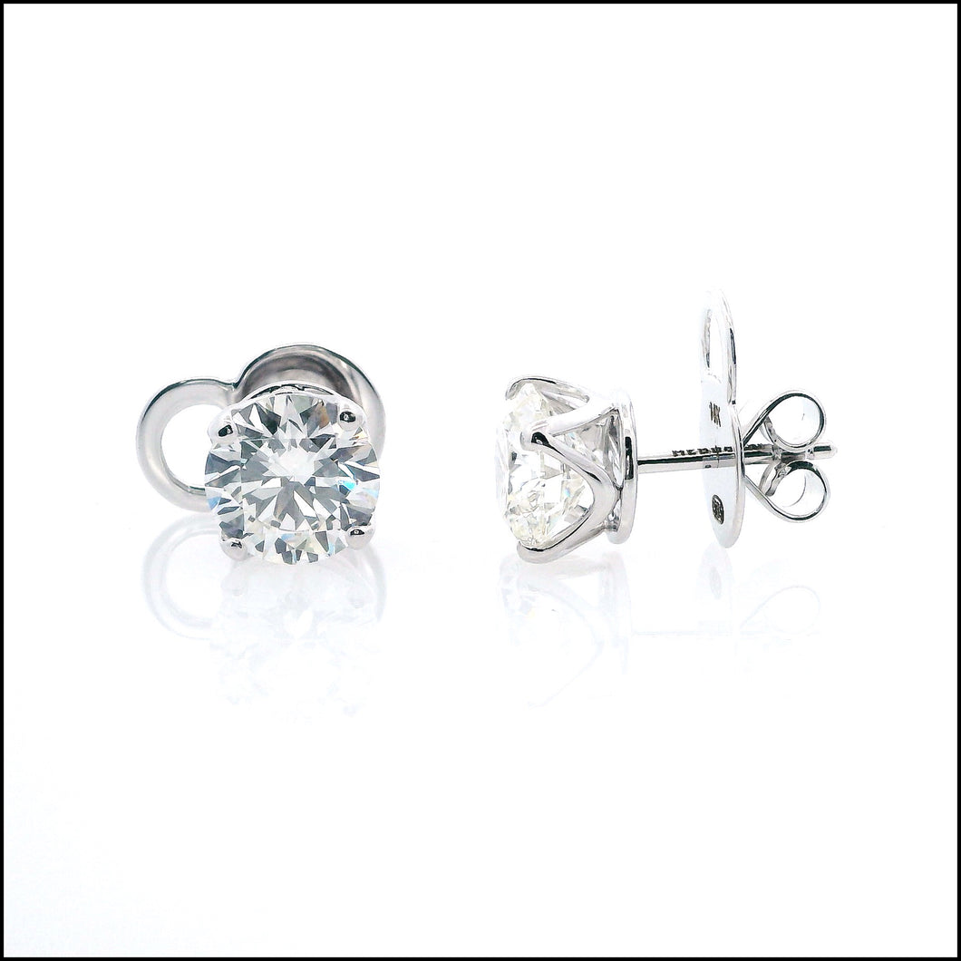 14K White Gold 4.03 ct. tw. Sustainable Diamond Stud Earrings.