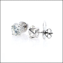 Load image into Gallery viewer, 14K White Gold 4.03 ct. tw. Sustainable Diamond Stud Earrings.
