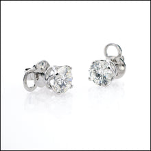 Load image into Gallery viewer, 14K White Gold 4.03 ct. tw. Sustainable Diamond Stud Earrings.
