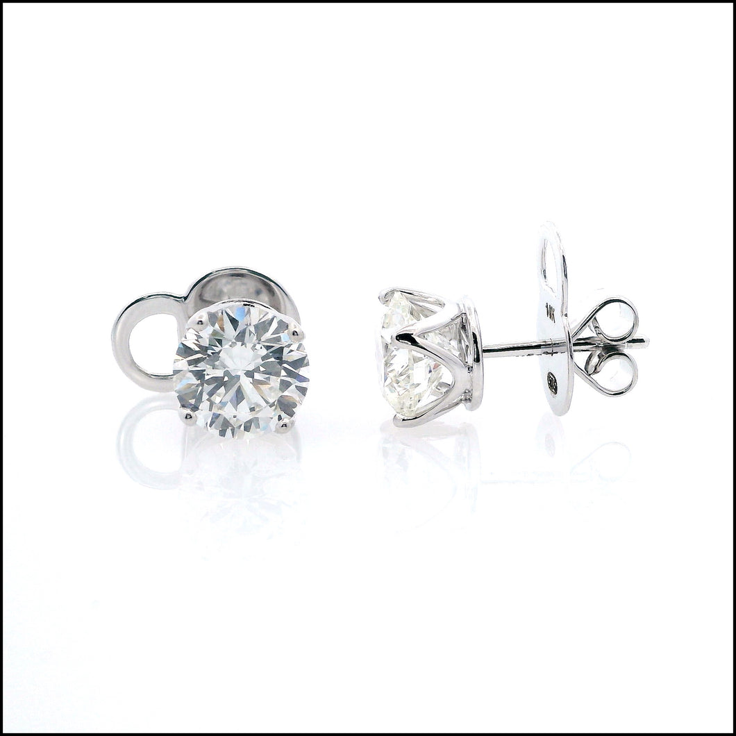 14K White Gold 4.29 ct. tw. Sustainable Diamond Stud Earrings.