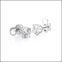Load image into Gallery viewer, 14K White Gold 4.29 ct. tw. Sustainable Diamond Stud Earrings.
