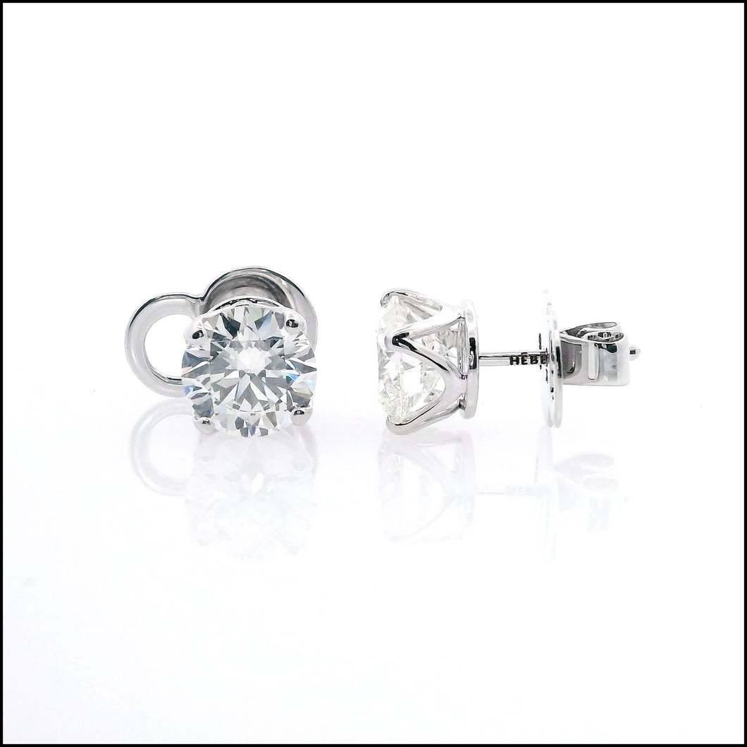 14K White Gold 4.35 ct. tw. Sustainable Diamond Stud Earrings.