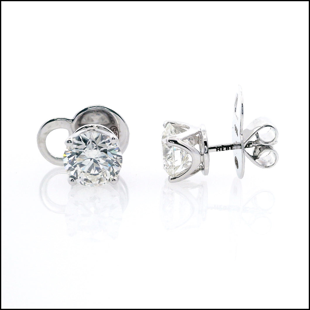 14K White Gold 3.00 ct. tw. Sustainable Diamond Stud Earrings.