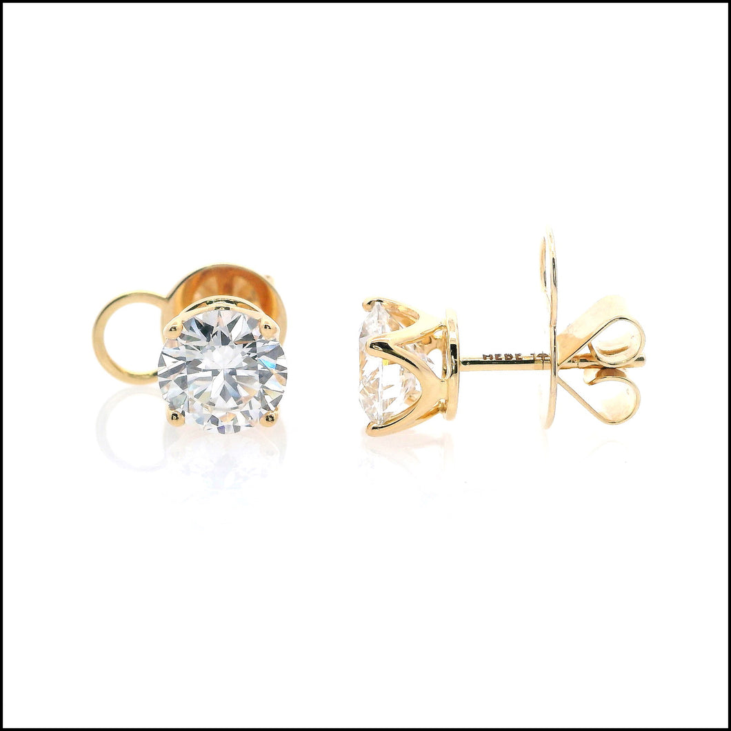 14K Yellow Gold 3.04 ct. tw. Sustainable Diamond Stud Earrings.