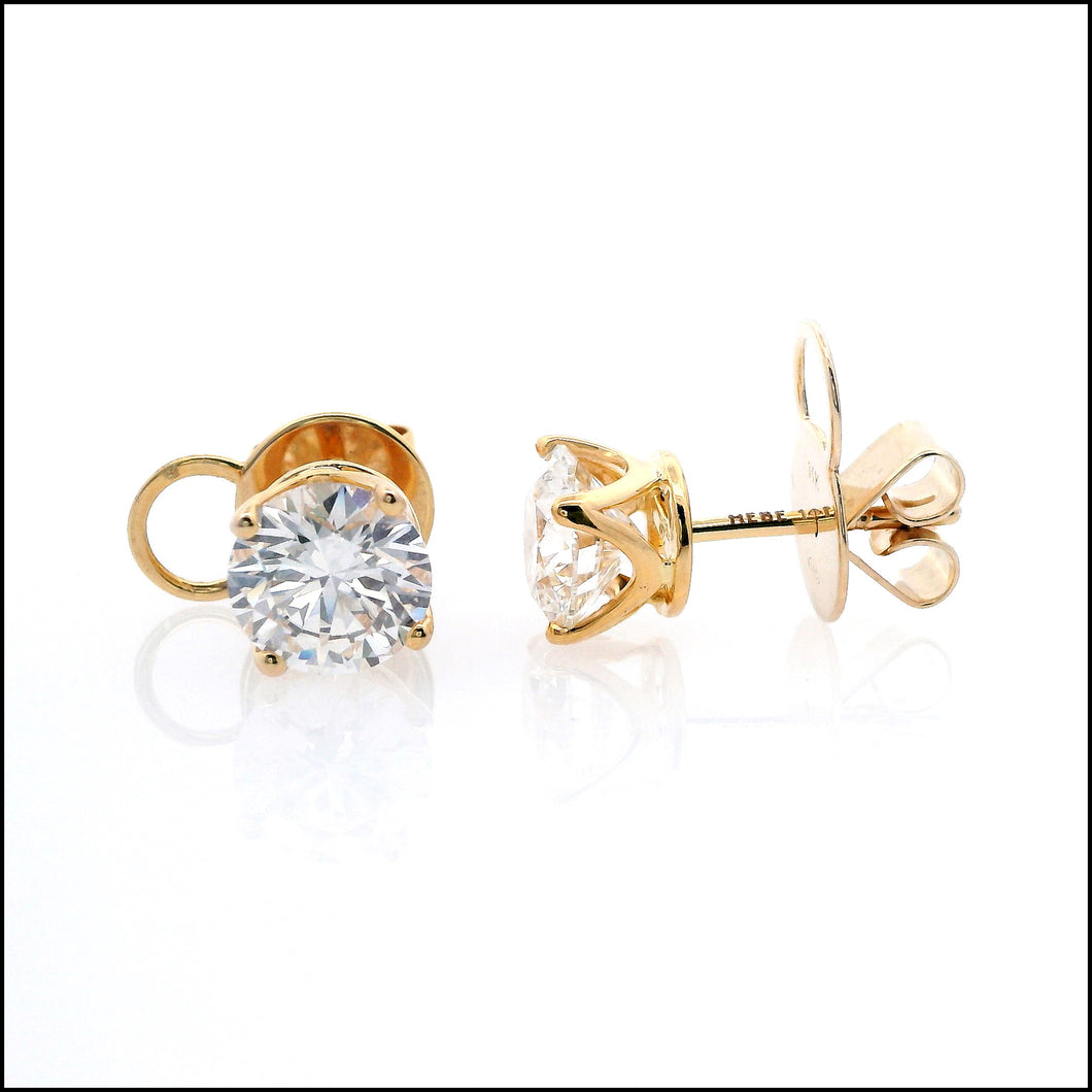 14K Yellow Gold 3.11 ct. tw. Sustainable Diamond Stud Earrings.