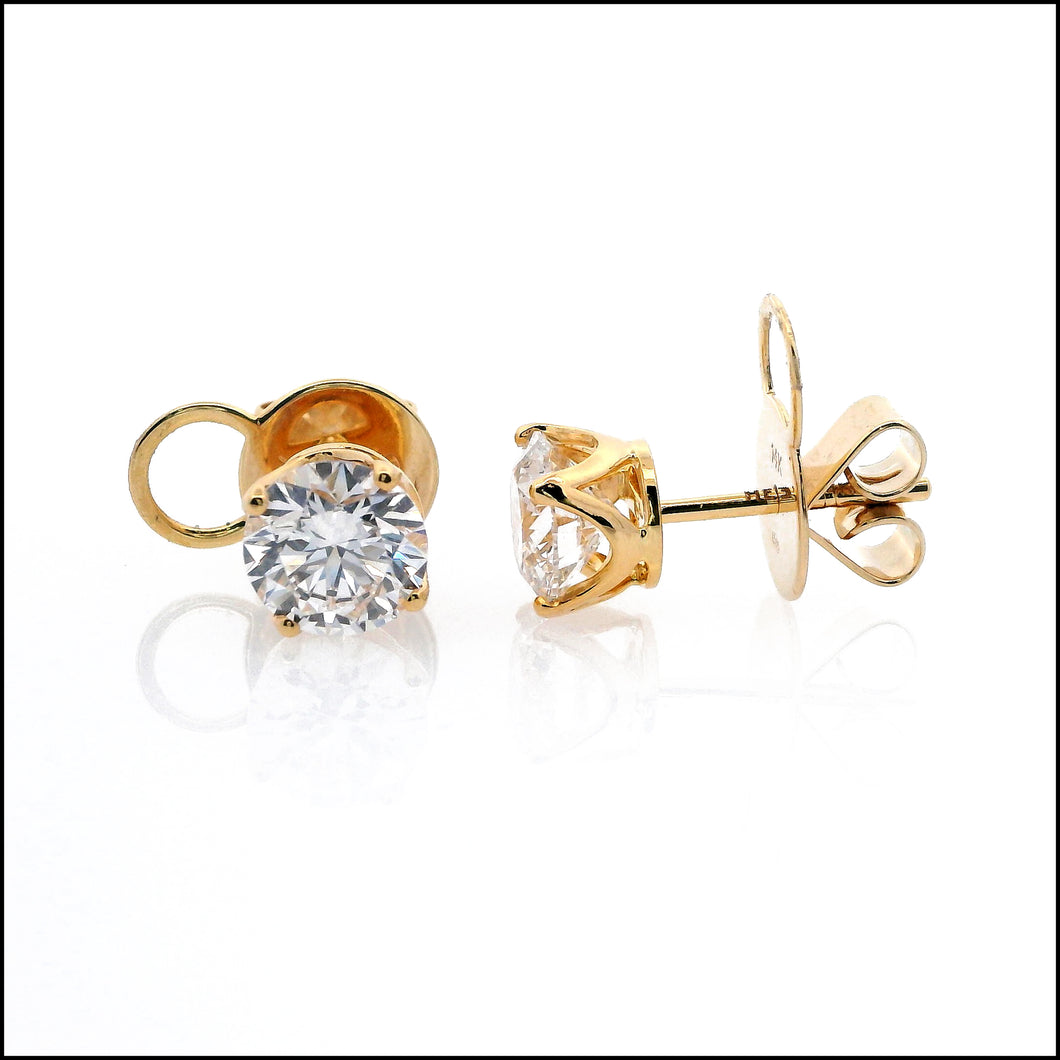 14K Yellow Gold 2.40 ct. tw. Sustainable Diamond Stud Earrings.