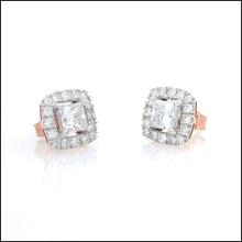 Load image into Gallery viewer, 14K White &amp; Rose Gold 1.41 ct. tw. Sustainable Diamond Stud Earrings
