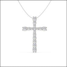 Load image into Gallery viewer, 14K White Gold 1 ct. tw. Sustainable Diamond Cross Pendant Necklace
