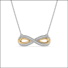 Load image into Gallery viewer, 14K Two Tone 0.16 ct. tw. Sustainable Diamond Infinity Pendant Necklace
