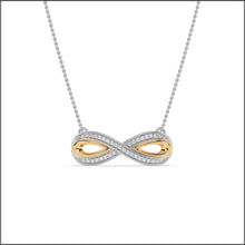 Load image into Gallery viewer, 14K Two Tone 0.16 ct. tw. Sustainable Diamond Infinity Pendant Necklace
