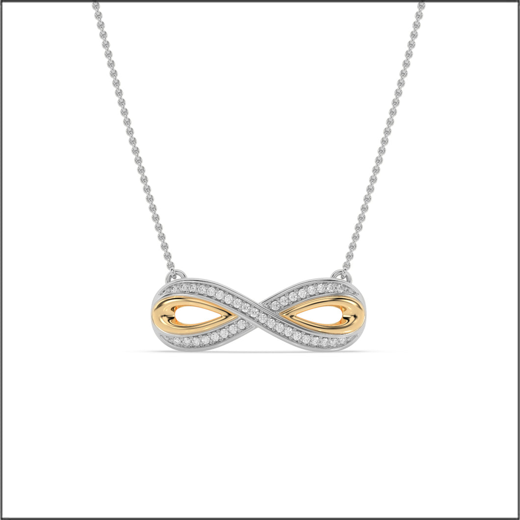 14K Two Tone 0.16 ct. tw. Sustainable Diamond Infinity Pendant Necklace