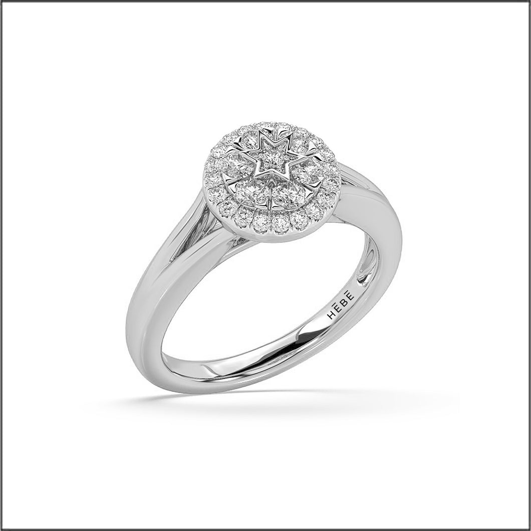 14K White Gold 0.5 ct. tw. Sustainable Diamond Cluster Ring