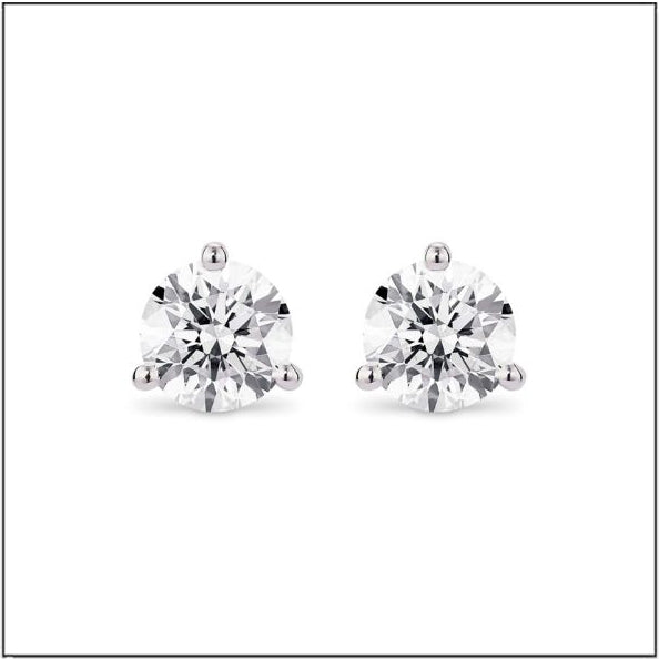 14K White Gold 2 ct. tw. Sustainable Diamond Solitaire Stud Earrings [PRE-ORDER]